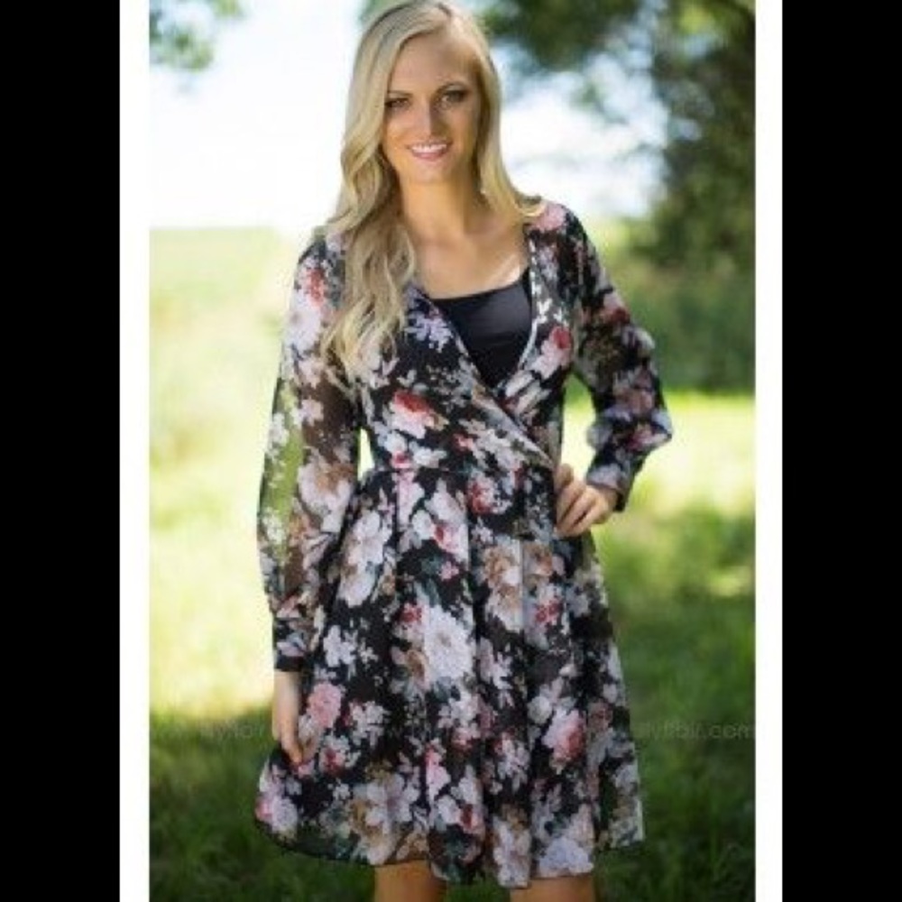 Filly flair black floral dress